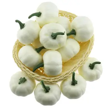 Gresorth 16 adet Sahte Beyaz Kabak Yapay Gıda Modeli Ev Mutfak Cadılar Bayramı Dekorasyon - 6 cm