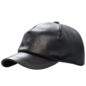 H3513 Erkek Deri beyzbol şapkası Erkek Yüksek Kalite Moda Koyun Derisi Kap Açık Sıcak Rahat Sonbahar Kış Basit Düz Renk Şapka
