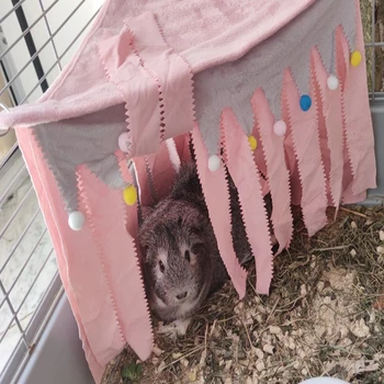Hamster Tavşan Evde Gizli Yatak ve Evler Gizleme Çadır Kafes Tavşan Kobay Küçük Hayvan Küçük Pet House Evcil Çadır