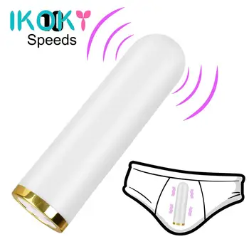 IKOKY Kadın Masturbator Meme Klitoris Stimülatörü Mini Güçlü kurşun vibratör 10 Frekans G-spot Seks Oyuncakları Kadınlar için