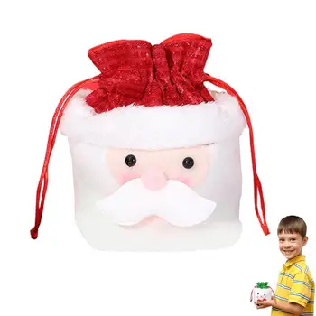 İpli noel hediyesi Çanta İpli Goody Çanta Noel Pazen Tedavi Şeker Torbaları Kullanımlık Hediye Paketleme Çantası