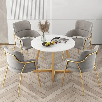 İskandinav yemek sandalyeleri Mutfak Basit Pembe Makyaj Koltuğu longue Lüks Yumuşak Arkalığı tasarımcı Cafe yemek odası mobilyası WW50