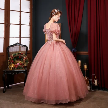 kabarcık kollu balo boncuk ortaçağ elbise sissi prenses Ortaçağ Rönesans Elbise Victoria Belle topu