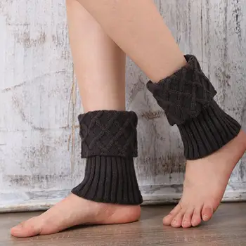 Kadın örme bacak ısıtıcıları kısa Toppers Boot çorap kış tığ bayanlar manşetleri çizme koruma açık elastik yumuşak ayak bileği K7H9