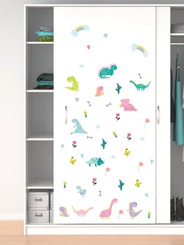 Karikatür Dinozor Kombinasyonu duvar çıkartmaları Oturma Odası Yatak Odası çocuk Odası için Çıkarılabilir Kombinasyon Sticker sanatsal fresk