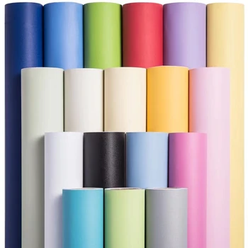 Kendinden Yapışkanlı Düz Renk Duvar Kağıdı PVC Su Geçirmez Alev Geciktirici Oturma Odası Yatak Odası Duvar Sticker Dıy mobilya dekorasyonu