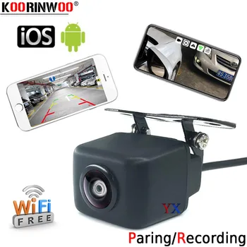 Koorinwoo Kablosuz WİFİ Araba Kamera Gece Görüş Araba Ön / Arka Görüş Kamerası Yan IOS ve android cep telefonu Park Sistemi