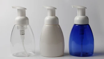 Köpük pompası / dağıtıcı plastik şişe boş şişe ile 250ML mavi / şeffaf / beyaz plastik PET şişe şişe