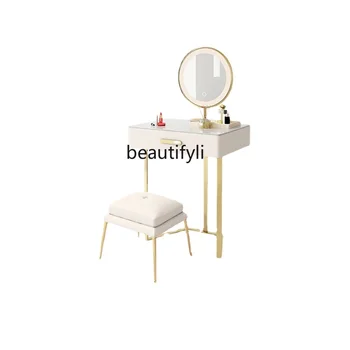 Küçük daire Dresser ışık lüks iskandinav basit Modern yüksek anlamda başucu Mini makyaj masası