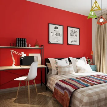 Kırmızı duvar kağıdı saf pigment şarap kırmızı büyük kırmızı oturma odası yatak odası otel arka plan duvar giyim mağazası duvar kağıdı
