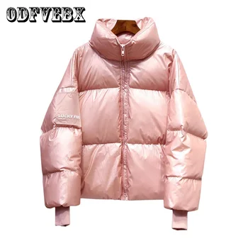 Kış pamuklu ceket Kadınlar 2021 Yeni Moda Katı Kısa Palto Kore Kalın Sıcak Aşağı pamuklu ceket Kadın Gevşek Parkas Dış Giyim