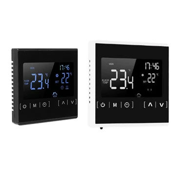 LCD dokunmatik termostat yerden ısıtma sistemi Programlanabilir elektrikli yerden ısıtma sistemi Termoregülatör AC 85-250V (Siyah)