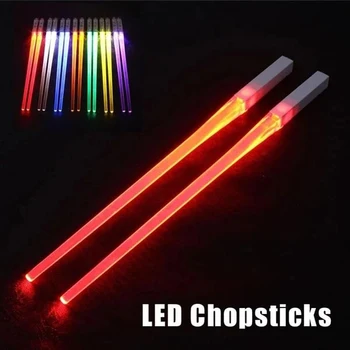 LED parlayan Chopsticks yeniden kullanılabilir dayanıklı Chopsticks ev otel için