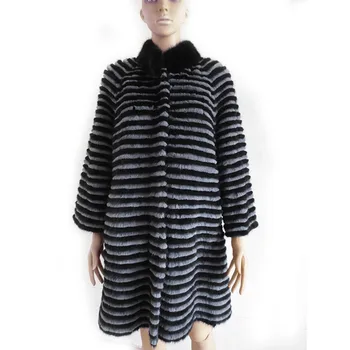Lüks Sonbahar Kış kadın Gerçek Vizon Kürk Lady Sıcak Ceket Giyim VF7051