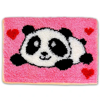 Mandalı Kanca Kilim Kitleri Tığ İşi Halı Kilim Panda Akrilik İplik Önceden Basılmış Tuval Yastık Mat Tığ Goblen kanepe dekoru 16