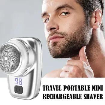 Mini tıraş taşınabilir elektrikli tıraş makinesi erkekler için şarj edilebilir elektrikli tıraş Makinesi yüz akülü jilet ıslak kuru ağrısız tıraş makinesi