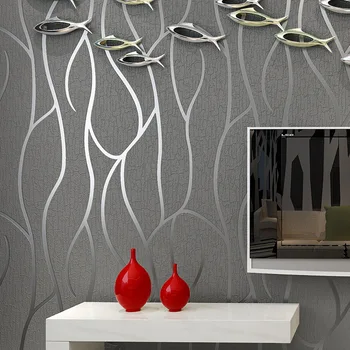 Modern basit 3D eğrisi duvar kağıdı yüksek dereceli kadife soyut çizgi yatak odası oturma odası arka plan duvar kağıdı