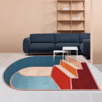 Modern İskandinav Soyut Sanat Halılar Oturma odası Geometrik Düzensiz Şekil Kilim Sehpa Yatak Odası Kanepe Mat Ev Dekor