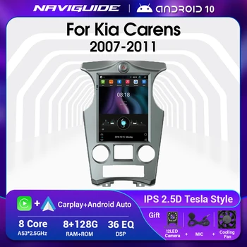 NAVİGUİDE Araba Radyo Android KİA Carens 2007-2011 İçin Tesla Tarzı Stereo Multimedya Oynatıcı Dikey Ekran GPS Navigasyon 9.7