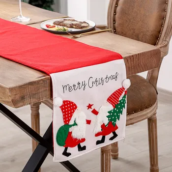 Noel Baba masa koşucu 180x32cm ev dekorasyon aksesuarları parti katlanır masa ve sandalyeler seti noel partisi masa koşucu
