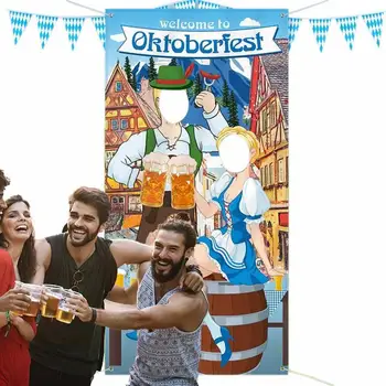 Oktoberfest Parti Süslemeleri Fotoğraf Prop Dev Kumaş fotoğraf kabini Arka Plan Komik Oktoberfest Oyunları Malzemeleri Bira Festivali İçin