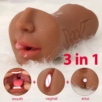 Otomatik Adam Oral Seks 2 in 1 Gerçekçi Vajina Seks Erkek Masturbator Ağız Anal Oral Seks Vajinal Yetişkin Seksi Mağaza Cep Pussy