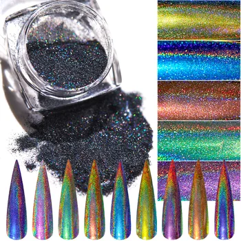 Parlak tırnak tozu Gevreği Çivi Holografik Daldırma Ayna Toz Pul Parlatma Krom Pigment Glitters Nail Art Lazer Toz