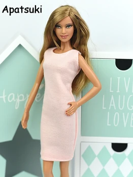 Pembe Moda Sundress barbie oyuncak bebek Giysileri Abiye Vestido Jumper Etek Elbise Barbie 1/6 Bebek Aksesuarları
