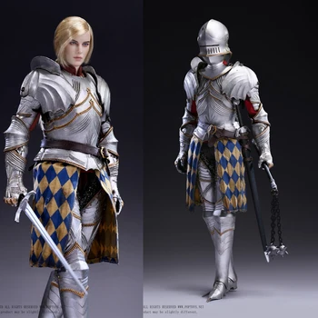 POPTOYS 1/6 Ölçekli ALS016 Dönemi Avrupa Savaşı Gotik Şövalye Kadın Asker Aksiyon Figürü Gümüş Zırh Modeli Hayranları için Hediyeler