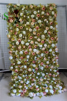 SPR çiçek duvar düğün sahne dekorasyon için rulo olabilir kumaş taban düğün vesilesiyle zemin çiçek duvar düğün dekor
