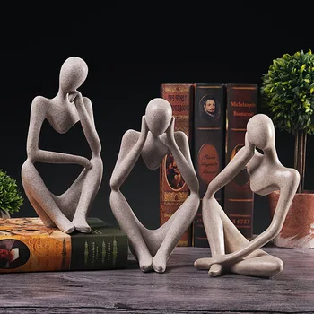 Sıcak Avrupa Karakter Yaratıcı Heykel Düşünür Dekorasyon Giriş Şarap Dolabı Modeli Odası Ev Çalışma Oturma Odası Dekorasyon
