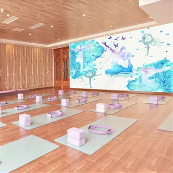 Taze ve Doğal Suluboya Resim Duvar Kağıtları Endüstriyel Dekor Yoga Odası Arka Plan Duvar duvar kağıdı Papel De Parede
