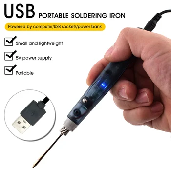 Taşınabilir Mini havya Elektrikli USB havya 450 ° C Sıcaklık Kaynak Araçları Lehimleme Kiti ile Kalay Tel Onarım Aracı