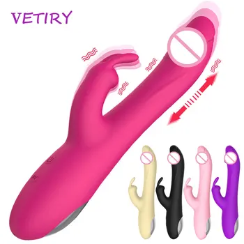 Teleskopik Yapay Penis Vibratör Vajinal Masaj Tavşan Vibratör G-spot Klitoris Teşvik Seks Makinesi Seks Oyuncakları Kadınlar İçin Yetişkinler 18