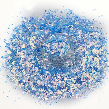Toplu 200g Nail Art Glitter Karışık Boyutu Glitter / Tırnak Gevreği 3D DIY lazer Pul / Mermaid Şeffaf Parça Glitter Tırnak Sanat İçin