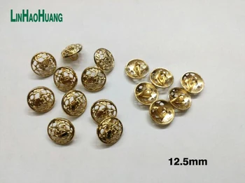 Toptan 100 adet paketi 12.5 mm metal alaşım dikiş düğmeler Hollow designdecorative altın düğme ücretsiz kargo 2016101805