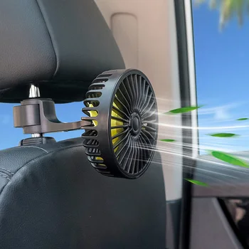 Usb Araba baş dayama fanı Mini Arka Koltuk 3-Speed Ayarlanabilir Hava Soğutma Üfleme Fanları Taşınabilir Elektrikli Fan Araba Kamyon SUV Tekne