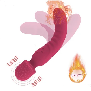 USB kablosuz silikon yapay penis ısıtma vibratör klitoris vajina G noktası stimülatörü seks oyuncakları kadınlar için kadın Masturbator yetişkinler 18