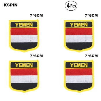 Yemen Kalkan Şekli bayrak yamalar ulusal bayrak yamalar Giyim için DIY Dekorasyon