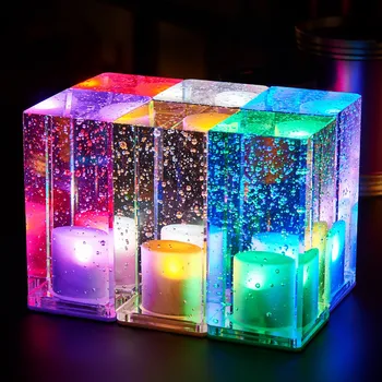 Yeni Kristal Gece Lambası 2019 Yaratıcı LED Şarj Masa Lambası KTV Bar Lambası Kare Kristal Masa Lambası