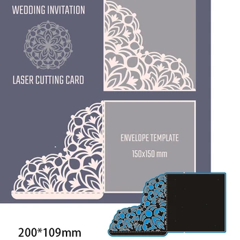 Yeni Metal Kesme Ölür Scrapbooking dantel tebrik kartı DIY Albümü Kağıt Kartı Zanaat Kabartma Şablon Kalıpları 200 * 109mm