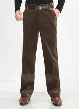 yeni varış Sonbahar kalın erkekler rahat gevşek kadife pantolon erkek kahverengi pamuklu pantolonlar artı boyutu 30 31 32 33 34 36 38 40 42 44 46