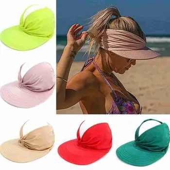 Yeni Varış Şapka Kadın Güneşlik güneş şapkası Elastik anti-ultraviyole Içi Boş silindir şapka Açık Rahat Kapaklar Gorras güneş şapkası Yaz Şapka