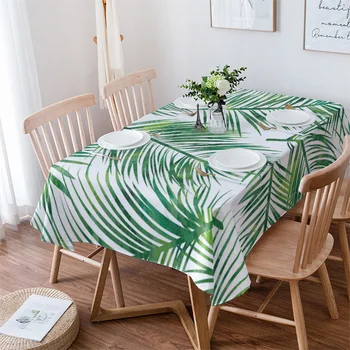 Yeşil Yaprak Masa Örtüleri Su Geçirmez Mutfak Eşyaları Sehpa oturma Odası Ev Dekor yemek masası Nappe De Masa