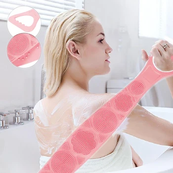 YiLan Duş Fırçaları Cilt Scrubber Sihirli Silikon Banyo Fırçaları Esnek Havlu Sürtünme Geri Çamur Soyma Vücut Yıkama Masaj Fırçası