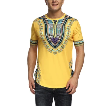Yuvarlak Boyun Ulusal Tarzı Geleneksel Baskı Dip Gömlek erkek kısa kollu tişört Renk Kazak Ortaçağ Tarzı Gömlek