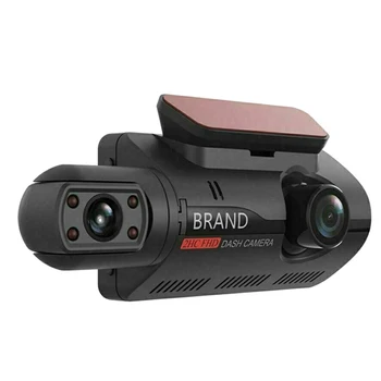Çift Lens Çizgi Cam Araba DVR Ön ve İçinde Kamera Video Sürüş Kaydedici Otopark İzlemek Gece Görüş G-Sensor 1080P