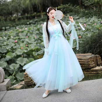 Çin Geleneksel Hanfu Kostüm Kadın Hanfu Elbise peri elbisesi Halk Dans Kostümleri Ulusal Hanfu Kıyafet Cosplay Elbise SL5001