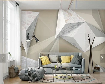 Özel 3D papel de parede, geometrik duvar resimleri için oturma odası yatak odası TV arka plan duvar ev dekor duvar kağıdı
