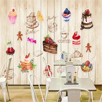 Özel Sevimli Kek Tatlı Dükkanı Endüstriyel Dekor Duvar Kağıdı 3D Cupcake Stüdyo West Point Ev Arka Plan duvar kağıdı 3D